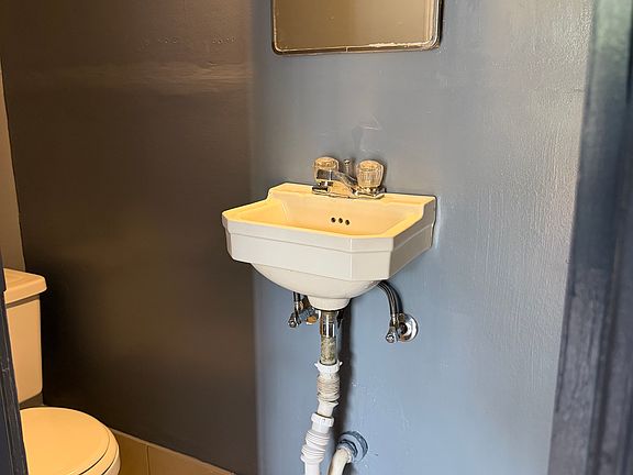 Half bath with new floors.