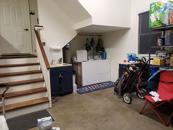 Laundry area in the garage