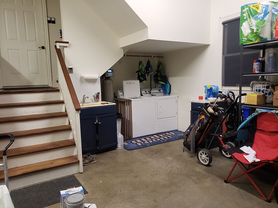 Laundry area in the garage