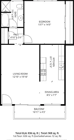 1 bed, 908 sqft, $2,500 — Photo 4