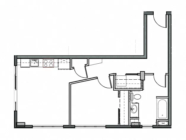 Floor plan 1X1 C
