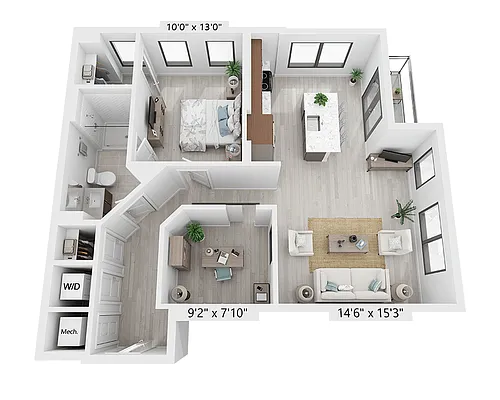 Floor plan One Bedroom - A1O