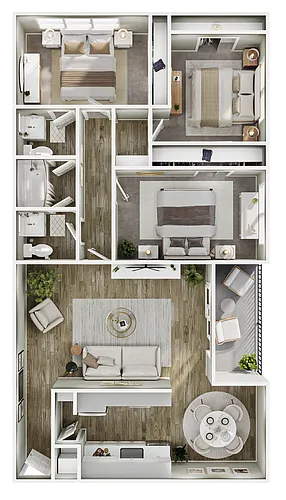 Floor plan 3 Bed, 1.5 Bath