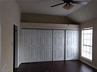 Master bedroom closets across wall