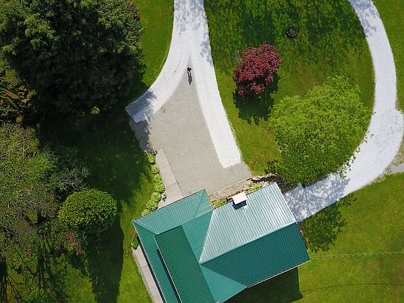 Aerial of Home and driveway