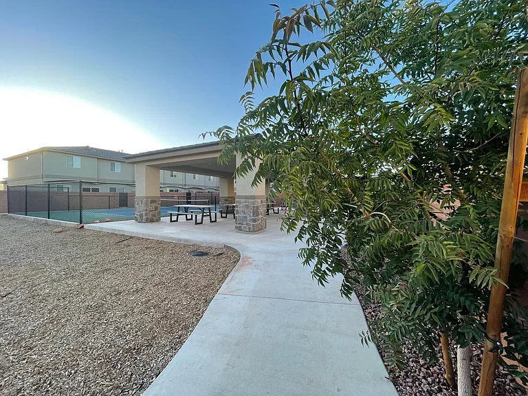 Pickleball court and picnic area just a few feet away