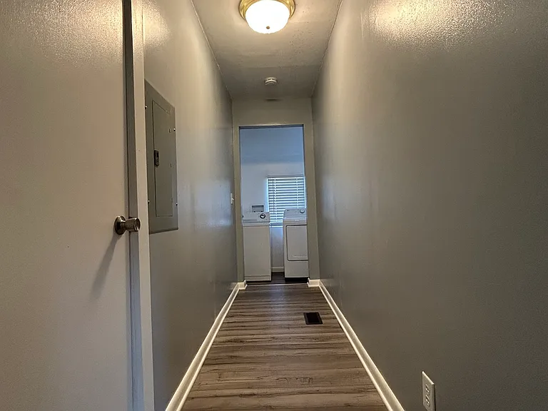 Back Down the Hall, Hall to the Laundry Room with Washer & Dryer