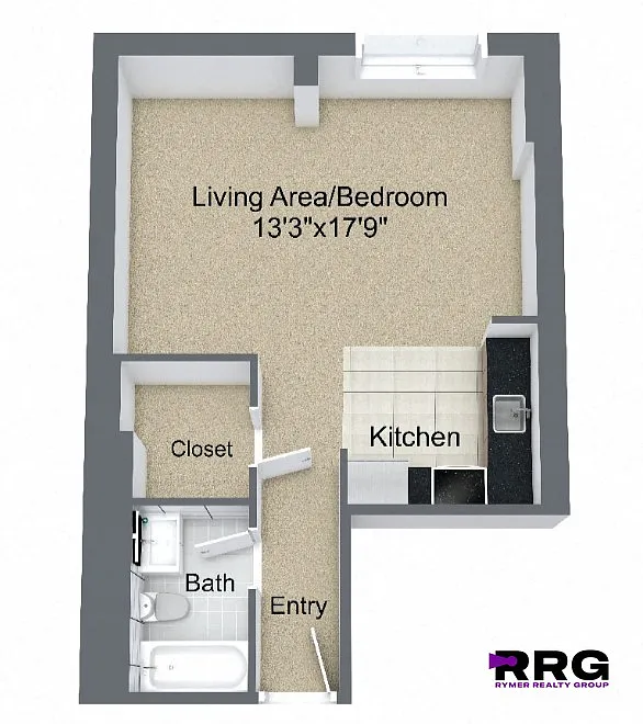 Studio/1 Bath with Full Kitchen - Temple St