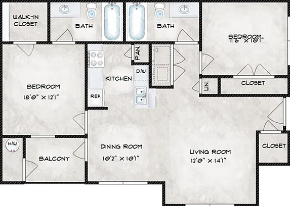 2 Bedroom Floor Plan 2 Bedroom Floor Plan