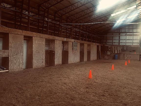 View inside indoor arena.