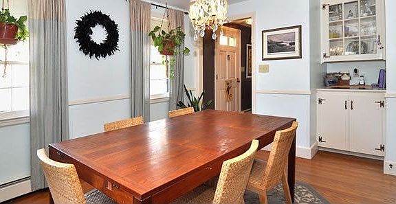 Formal Dining Room With Built-In China Cabinet