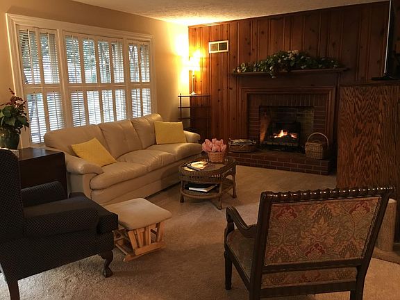Living room with gas logs