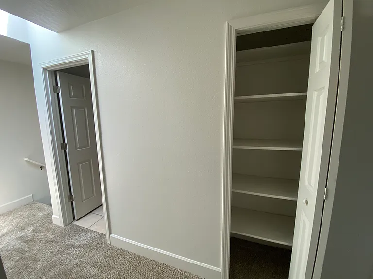 Linen closet near bathroom