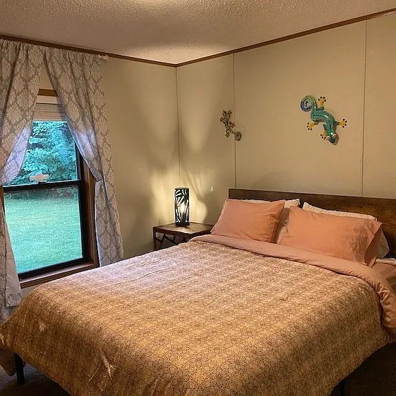 Bedroom with back view