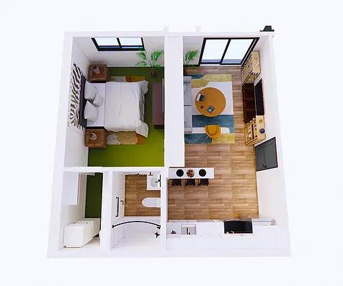 Floor plan 1227-1235 EOV 1BD 1BA Furnished