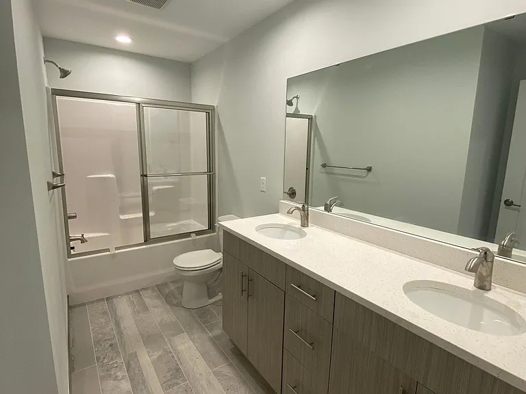 Shared Double Vanity Bathroom Upper level