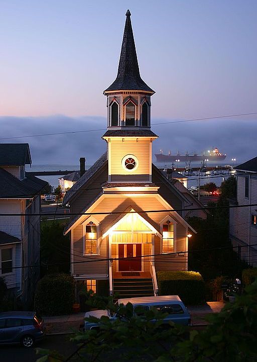 Historic church on Columbia River