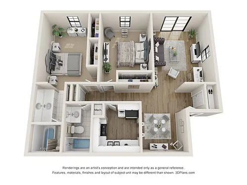 Floor plan 986sf