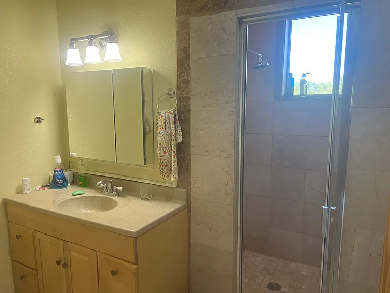 Master bedroom, guest bedroom, full bath