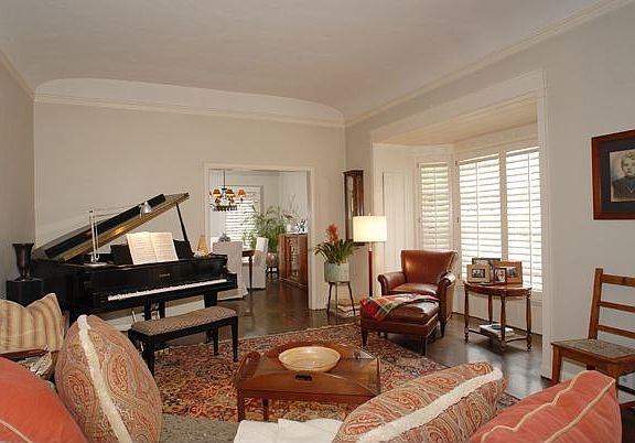 Living room with bay window