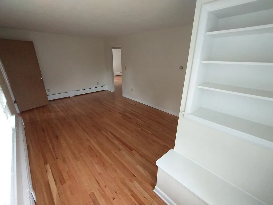 Built-in shelves in living room