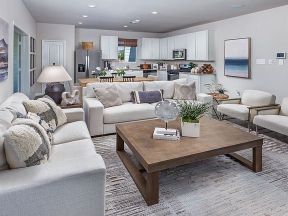 Family Room to Dining Area and Kitchen