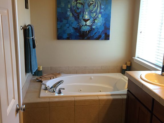 Master jet tub, double sinks