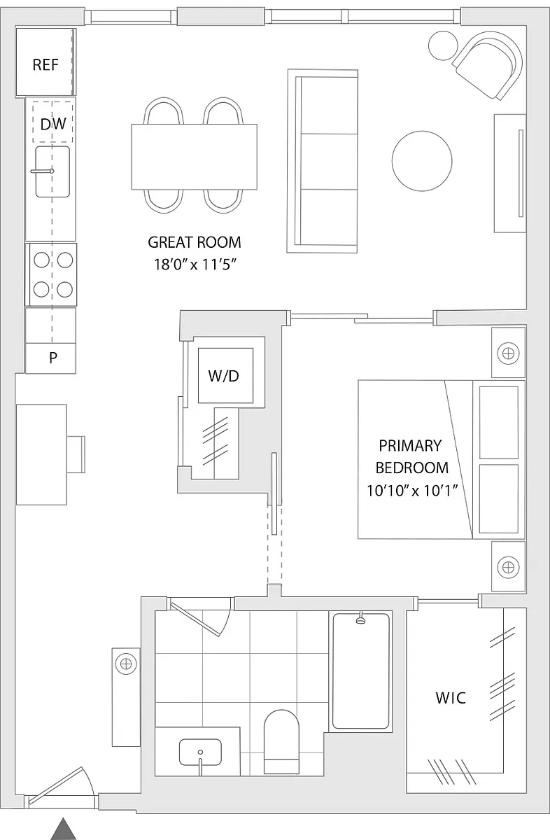 Floor plan 1 BR V