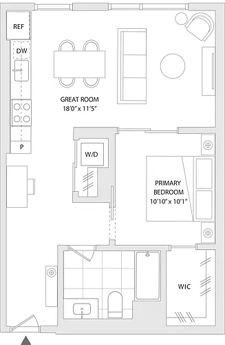 Floor plan 1 BR V