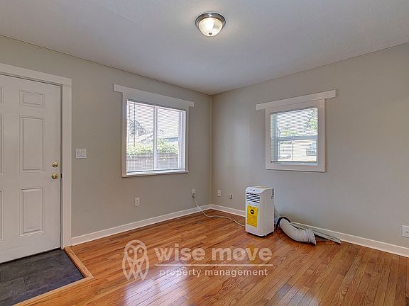 Front door and living room