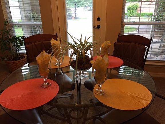 Dining area with southern exposure to courtyard.
