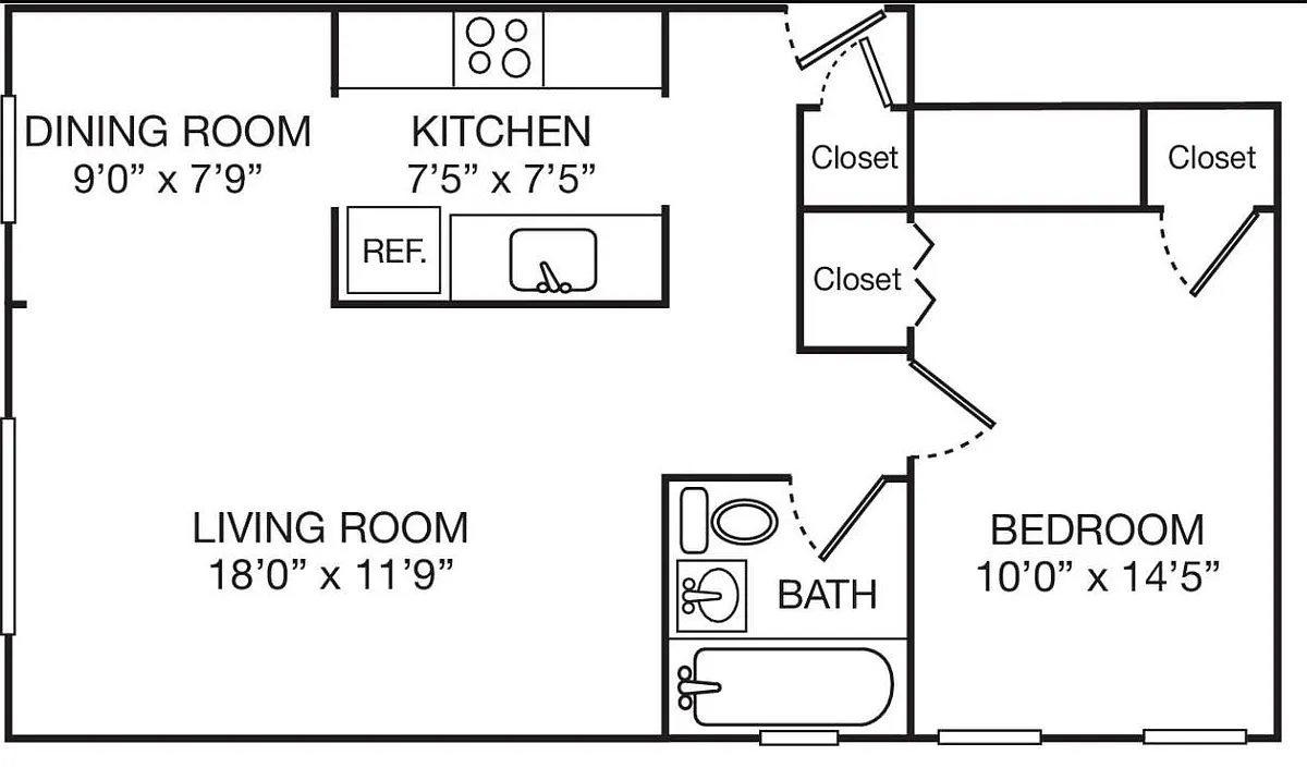 Floor plan 1 Bedroom