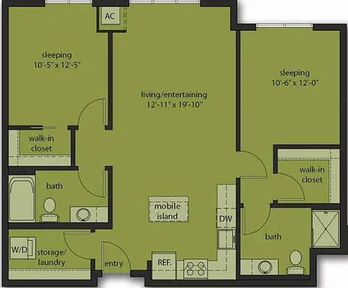 Floor plan Two Bedroom E8