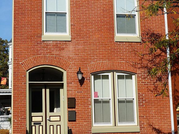 The front of the building