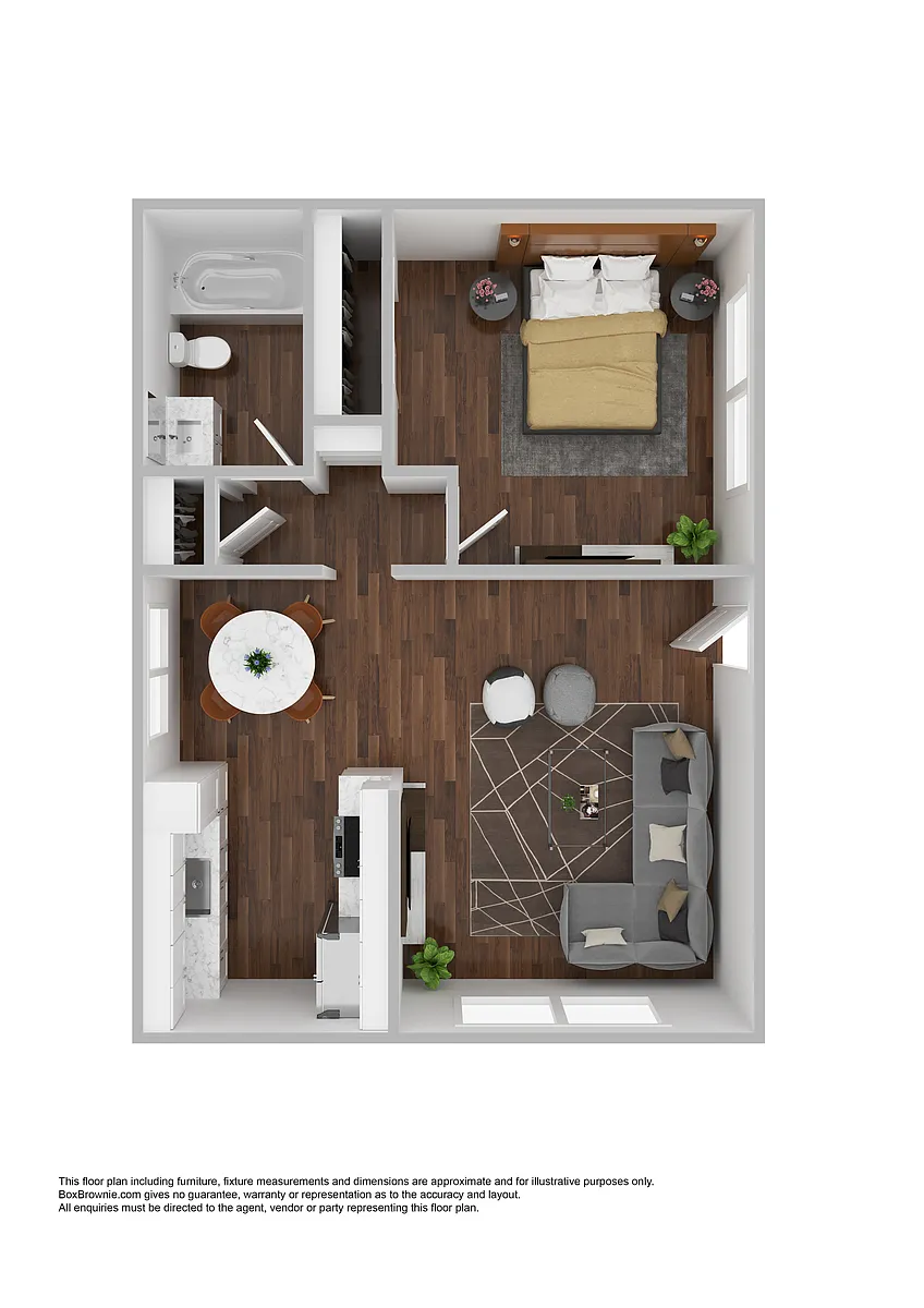 Floor plan 1 Bedroom 1 Bath Large