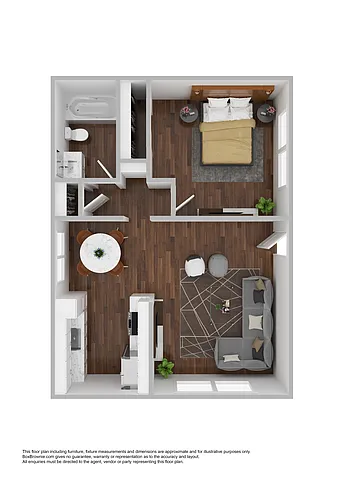 Floor plan 1 Bedroom 1 Bath Large