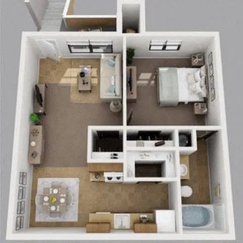 Floor plan 1 Bedroom 1 Bathroom