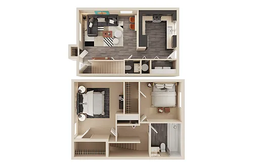 Floor plan 2 beds 1.5 baths