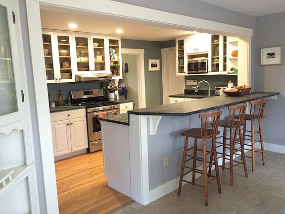 View of kitchen bar from family room