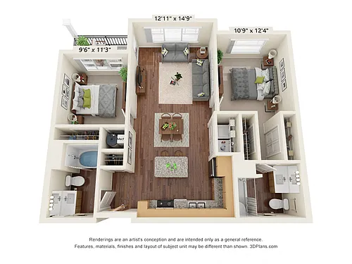 Floor plan Two Bedroom - B1
