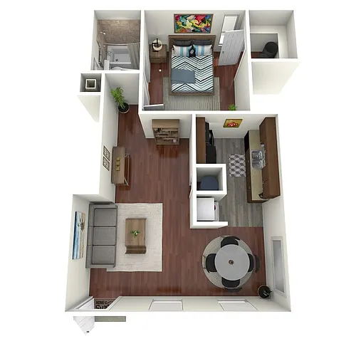 Floor plan 1x1 (Unit J2 Flat)