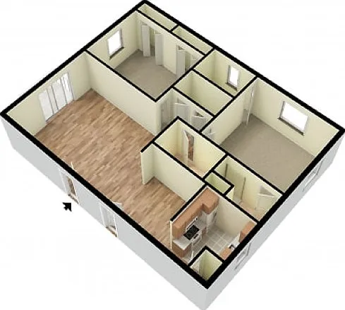 Southwinds 2 Bedroom, 2 Bathroom 3D Southwinds 2 Bedroom, 2 Bathroom 3D