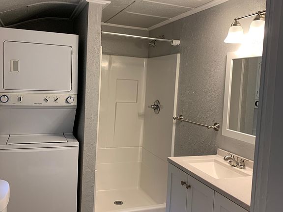Bathroom with stackable washer & dryer