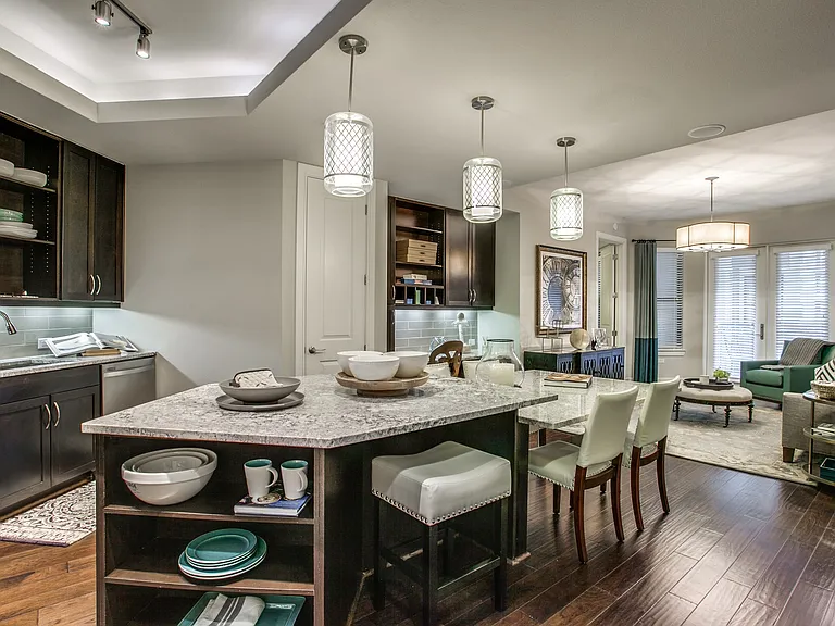 Kitchen space with modern finishes.