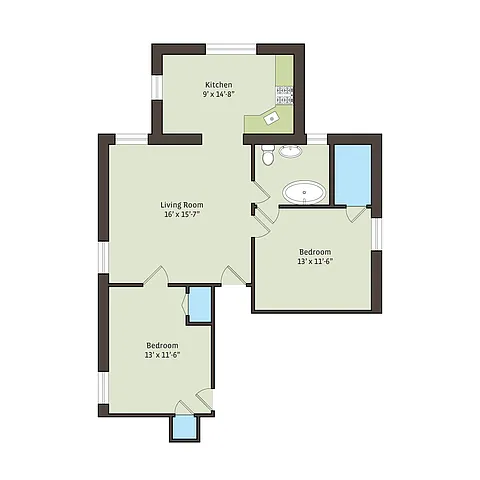 Floor plan drxt-2bb