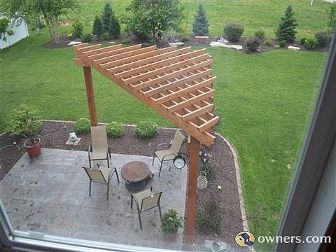 top view of pergola and patio