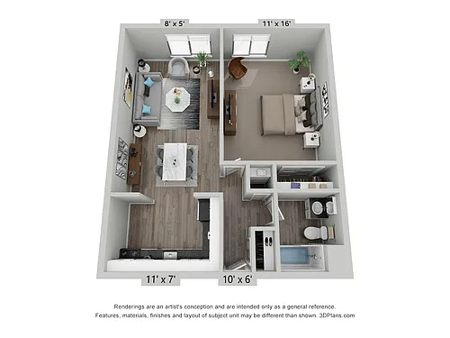 Floor plan Springwood One Bed Flat