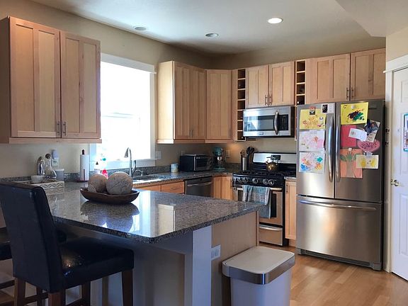 Totally updated kitchen with a large pantry and oak cabinets