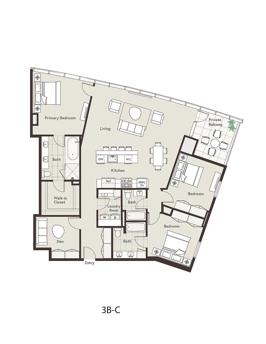 Floor plan 3B-C