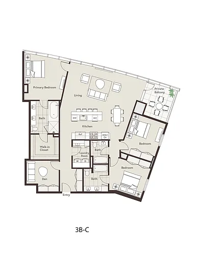 Floor plan 3B-C